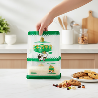 Pochette d'emballage transparente flexible grande capacité, conception de logo personnalisé, sac refermable en Mylar avec fermeture éclair pour les en-cas, les noix, les biscuits