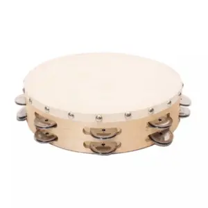Rattle and wood hand bell orff musical instrument tambourine handbell hand drum with double row