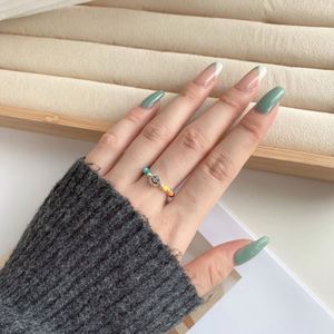 Dylam - Bague ajustable pour femme en argent sterling 925 rhodié, motif visage souriant perlé, tendance et très prisée - Product Image 6