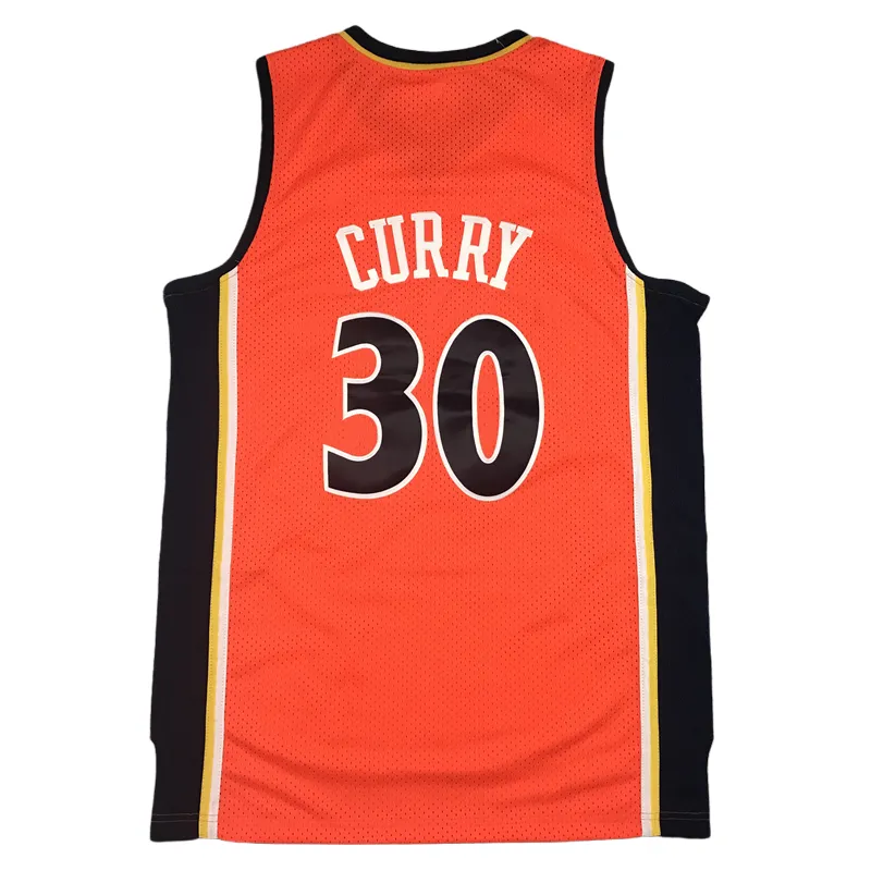 Gouden Staat Basketbal Geborduurde Sportkleding Krijger #30 Curry Vintage Klassiekers Basketbal Jersey Mesh Lichtgewicht V-Hals