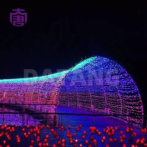 Luces de Navidad para exteriores en forma de túnel arqueado, construcción de aleación de aluminio, función regulable, para decoración de puertas de parques y festivales, LED de colores. - Product Image 6