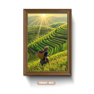 Pintura al Óleo de Arrozales de Vietnam, Arte de Pared en Lienzo Hecho a Mano, Servicio OEM ODM, Modelo TB169-B13 - Product Image 3