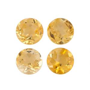 Cabujón de citrino natural Yashee, piedra redonda calibrada de 5x5 mm para fabricación de joyas, cristal curativo - Product Image 1