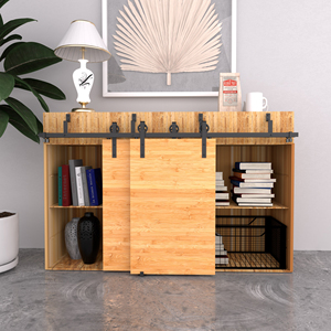 Kinmade Mini armoire <span class=keywords><strong>coulissante</strong></span> Kit de quincaillerie pour <span class=keywords><strong>porte</strong></span> de grange-Wagon Design Roller, s'<span class=keywords><strong>applique</strong></span> pour fenêtre TV Stand Closet - Product Image 5