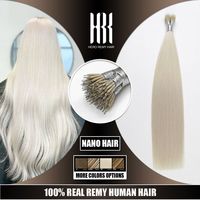 Extensiones de Cabello 100% Virgen Doble Trama Nano Ring Rubias Lisas Europeas Nano Punta Pura de Alta Calidad 2026 al por Mayor