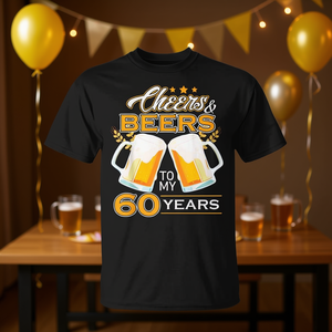 Camiseta de Cumpleaños de 60 Años con Diseño Personalizable para Amantes de la Cerveza, ¡Celebra con Estilo! - Product Image 3