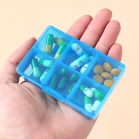Boîte à pilules transparente à 6 compartiments en plastique PP, boîte à pilules minimaliste moderne, étui compact, boîte à bijoux portable, boîte de rangement pour médicaments de voyage