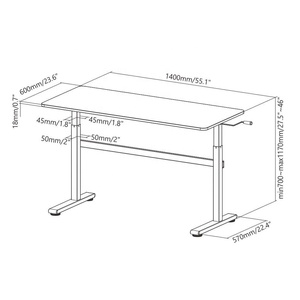 Affordable <strong>Cheap</strong> Ergonomic Manual Height Adjustable <strong>Standing</strong> <strong>Desk</strong> for Home Office - Product Image 6