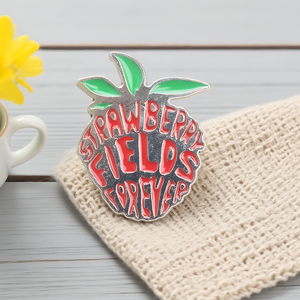 <strong>Beatles</strong> 'STRAWBERRY FIELDS FOREVER' Inspired Brooch Strawberry Brooch Pin Creative Ins Style Badge - Product Image 5