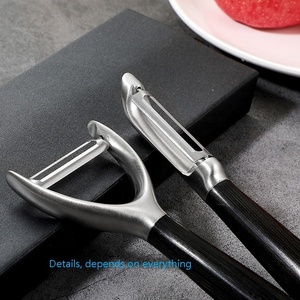 Premium Noir Meilleure Vente <span class=keywords><strong>Cuisine</strong></span> 2 Pièces En Acier Inoxydable Y Forme Pomme De Terre Carotte Fruits Légumes Éplucheur Ensemble - Product Image 4