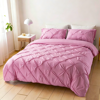Ensemble de literie moderne personnalisé pour lit Queen Size, collection de literie à fronces, microfibre pour hôtel, ensemble de housse de couette douce en 3 pièces