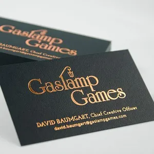 Wholesale High Quality Black Gold Foil Embossed Stamping Business Card