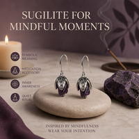 Boucles d'oreilles pendantes vintage en argent 925 avec pendentif en sugilite naturelle violette pour femmes, vente en gros de bijoux fins