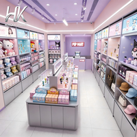 Vitrine d'îlot incurvée sur mesure avec éclairage LED et design écologique pour jouets