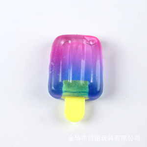 Juguete de simulación de helado de malta de plástico transparente con degradado de color, tipo paleta, para descompresión, en caja. - Product Image 6