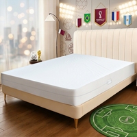Housse de matelas imperméable en polyester avec fermeture éclair, respirante, de luxe, taille et couleur personnalisées, anti-acariens