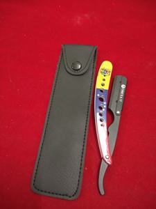 Rasoir de rasage en acier inoxydable à lame unique, rasoir de sécurité à bord droit en papier enduit pour les poils du visage, manche en bois - Product Image 4