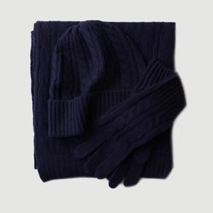 Tricot cachemire écharpe chapeau gant ensemble doux chaud bonnet femmes cachemire chapeau gant et écharpe ensembles - Product Image 3