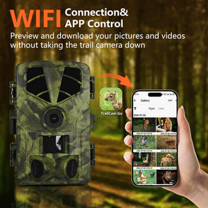 Caméra de surveillance pour animaux 20,1 MP 4K Vision nocturne IR 30-40 pieds Étanche IP65 Emplacement pour carte SD Corps en plastique Design camouflage - Product Image 4