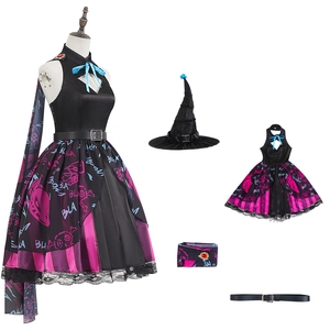 Disfraz de Jinx de League of Legends, Atuendo de Loli <span class=keywords><strong>Rebelde</strong></span> con Cinturón, Guantes y Collar para Representaciones de Juego, Halloween y Fiestas - Product Image 6