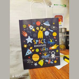 Luxury Customized logo Food Take Away White Fashion Gift Shopping Paper <b>Bag</b> A3 A4 A5 Size with Handles - Product Image 1