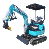 Mini-excavatrice Kubota Yanmar la plus compacte de 1,3 tonne avec cabine, équipée d'une tarière de forage pour le bois et d'accessoires sur chenilles