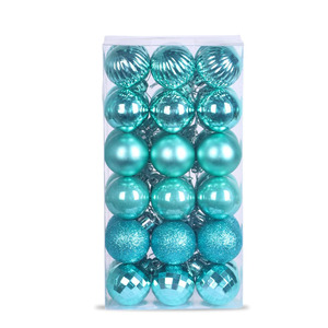 Suministro al por mayor de fábrica personalizado 8cm árbol de Navidad colgante juego de bolas de plástico para decoración del hogar - Product Image 1