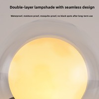 Lampe solaire d'extérieur en acier inoxydable, type pilier, design moderne, étanche IP65, pour cour et jardin, avec effet bulle