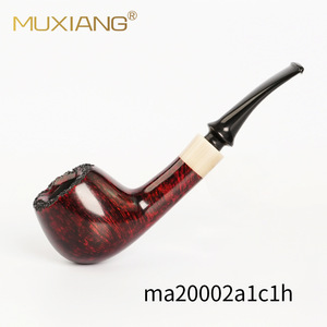 Muxiang Tobacco Pipe Ma20002 Free Type Red Wood With Burl Vulcanized Rubber Spout For Smoking - Product Image 1