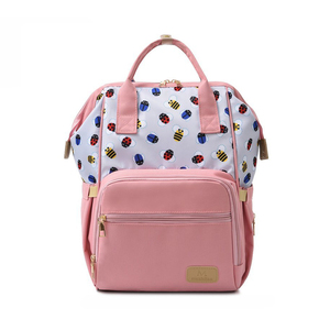 Nuova Borsa Mamma e Bambino alla Moda con Cartoni Animati Rosa, Grande Capacità, Design Elegante, <span class=keywords><strong>Zaino</strong></span> <span class=keywords><strong>Porta</strong></span> Pannolini da Viaggio per Mamme - Product Image 2