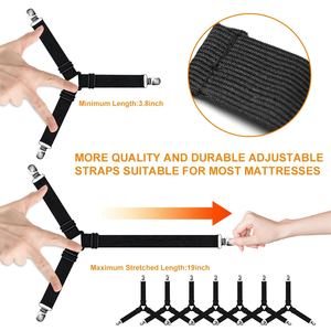 4Pcs/lot Bed <b>Sheet</b> Fasteners Holder Gadgets for Bed <b>Sheet</b> Organizer Mattress Cover Clip for Home Elastic Straps Adjustable Clips - Product Image 3