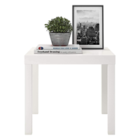 Table Basse en Bois Massif Blanc, Design Minimaliste Moderne, Facile à Déplacer, Idéale pour Salon, Chambre, Bureau à Domicile, Hôtel - Vente Flash