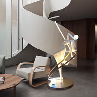Abstrait Sculpture LED Lampadaire avec Danse Déesse Art Résine Matériel pour Home Office Hôtel Lobby Décoration Nouvelles Ventes