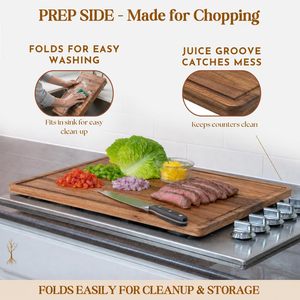 Planche à découper extra large pliable pour cuisinière, double face, pliable, pour nouilles, charcuterie et protection d'évier - Product Image 5