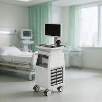 Chariot d'instruments hospitaliers OEM personnalisé avec roulettes médicales silencieuses, bras de moniteur réglable, garantie de 3 ans pour utilisation au chevet en USI
