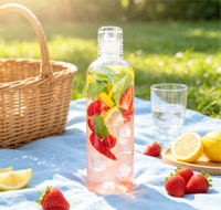 Bouteille d'eau à infusion de fruits avec marqueur de temps, réutilisable, pour détox, idéale pour la gym, les voyages, les activités de plein air, et pour les thés aux fruits faits maison