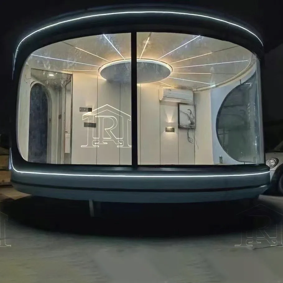 Cabine de vidro com vidro duplo personalizado para hotel, cápsula espacial pequena, móvel, com vidro duplo, cabine Apple