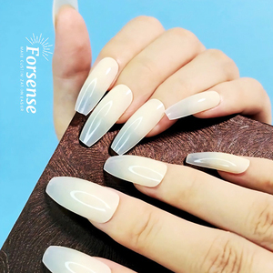 Custom logo Long Ballerina Finger <strong>Nails</strong> Supply Plain Beige <strong>Designs</strong> <strong>Nail</strong> Tips for <strong>Simple</strong> Manufacturer White Press on <strong>Nail</strong> Vendors - Product Image 2