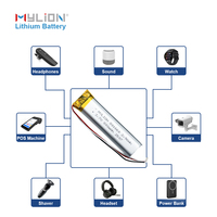 3.7v 800mAh Rechargeable plus petite batterie Lipo 801660 avec batterie au lithium-ion PCB pour pointeur laser électronique