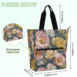 Sac à main extérieur à motif de roses hawaïennes, grande capacité, portable et durable, adapté à l'école, aux voyages et aux activités de plein air - Product Image 2