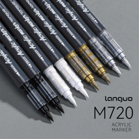 Marqueur de peinture acrylique argentée premium, liquide direct PET, haute brillance, métallique, non effaçable, pour peinture sur roche, verre, bricolage et artisanat