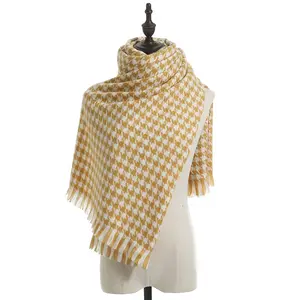 Hochwertige Decke Stolen Winter Schal Plaid Pashmina Kashmir Langer dicker warmer Schal Kaschmir Karierter Druck Poncho Cape