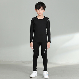 Blanc Enfants Survêtement Collants Chemises Leggings Enfants Ensemble 2 Pièces Gym Vêtements <span class=keywords><strong>Sport</strong></span> Ensemble Enfants Survêtement <span class=keywords><strong>pour</strong></span> Garçons - Product Image 1