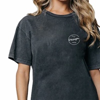 Robe t-shirt surdimensionnée décontractée personnalisée en jersey de coton délavé à l'acide col en O T-shirt long imprimé Robe t-shirt vierge design pour femmes