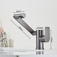 Robinet mitigeur de lavabo monotrou en alliage d'aluminium, style moderne, vente directe usine
