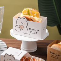 Caja de papel desechable biodegradable impermeable para comida para llevar embalaje de laminación mate en relieve para hamburguesa sándwich Sushi