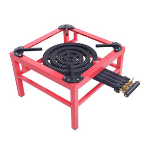 <span class=keywords><strong>Marco</strong></span> de acero de ángulo rojo Quemador de hierro fundido negro Estufa de gas Cocina portátil al aire libre para acampar o viajes - Product Image 4