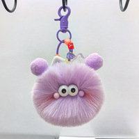 Porte-clés transfrontalier en peluche coloré en forme de charbon avec pompon, style Instagram, tendance, modèle CL-XB001, fabriqué à Yiwu