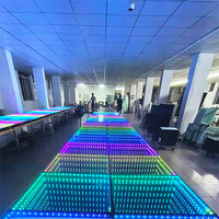 Plancher de danse portable Marley de haute qualité 2025 avec éclairage LED intégré, plancher de danse à fleurs transparent