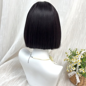 Peluca Corta Lisa <span class=keywords><strong>de</strong></span> Alta Calidad para <span class=keywords><strong>Mujer</strong></span>, Talla Única, Simulación Natural, <span class=keywords><strong>Cabello</strong></span> Voluminoso, Gorra <span class=keywords><strong>de</strong></span> Malla Semi-Elastica, Fibra Sintética - Product Image 2